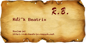 Rák Beatrix névjegykártya